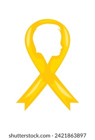 childhood cancer day yellow ribbon illustration