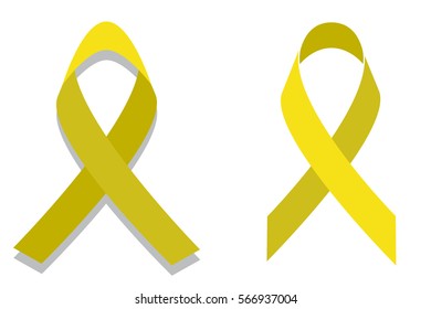 Childhood Cancer Golden Ribbon. Awareness Symbol.