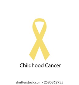 Childhood cancer ribbon isolated on white background Vector illustration