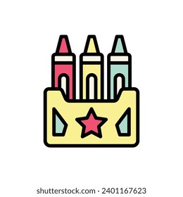 Childhood Crayon Icon Vector Illustration