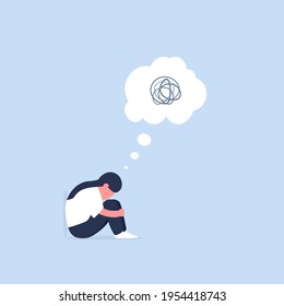 Childhood depression illustration. Clipart image.