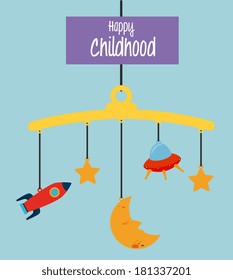 childhood design over blue background vector illustration