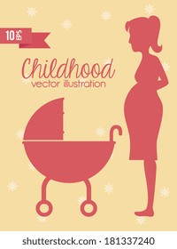 childhood design over yellow background vector illustration