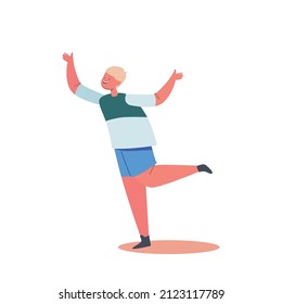 Childhood, Freedom Concept. Happy Child Playing, Preteen Boy Fun on Playground. Male Character Run, Having Active Game Recreation Isolated on White Background. Cartoon People Vector Illustration