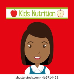 childhood fruits food healthy graphic vector illustration