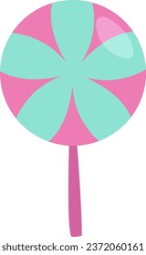 Childhood lolipop, illustration or icon, vector on white background.
