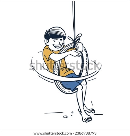  Childhood memories art, Childhood memory vector simple line art illustration