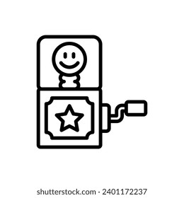 Childhood Music Box Outline Icon Vector Illustration