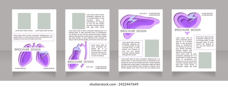 Childhood obesity treatment blank brochure layout design. Vertical poster template set with empty copy space for text. Premade corporate reports collection. Editable flyer paper pages