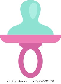 Childhood pacifier, illustration or icon, vector on white background.