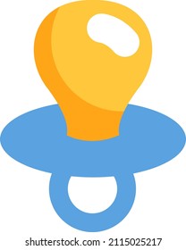 Childhood pacifier, illustration, vector on a white background.