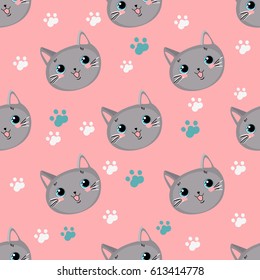 Childhood pattern seamless cat