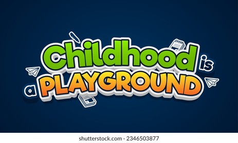 3D-Vektorgrafik-Funny-Text für Kinder und Spielplätze