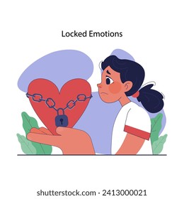 Childhood psychological trauma. Emotional impact of traumatic events on kid mental health. Psychological disorder caused by physical and emotional abuse. Vector flat illustration