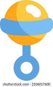 Childhood rattle, illustration, vector on a white background.