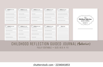 Childhood Reflection guided journal KDP Interior Template