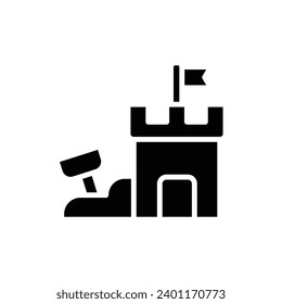 Childhood Sand Castle Filled Icon Vector Illustration