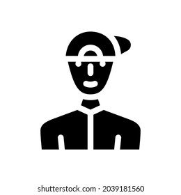 childhood teenager man glyph icon vector. childhood teenager man sign. isolated contour symbol black illustration