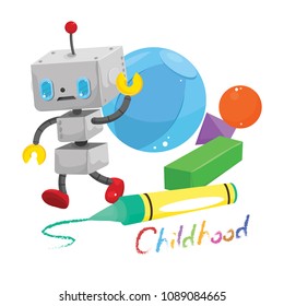 childhood toys vector object.