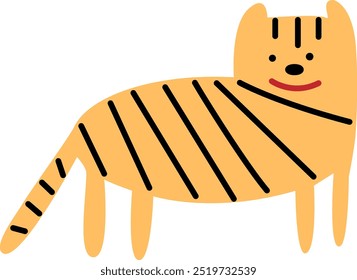 Childish animals. Doodle figure characters. Cute fun children imagination. 