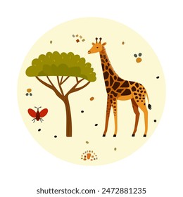 Childish Babies Animal Plant Zoo Safari Giraffe