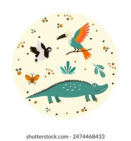 Childish Babies Animal Plant Zoo Safari Crocodile