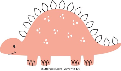 Childish Baby Dinosaur Vector Illustration
