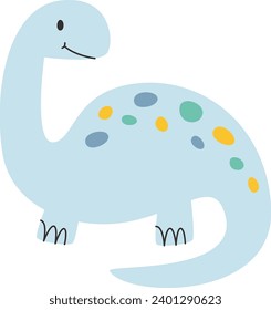 Childish Baby Dinosaur Vector Illustration