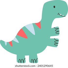 Childish Baby Dinosaur Vector Illustration