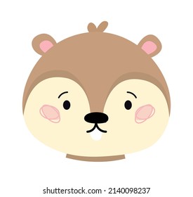 Childish Badger Cartoon Cute Animal. Vector illustration