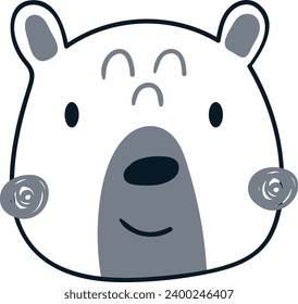 Ilustración del vector de la cabeza del oso infantil