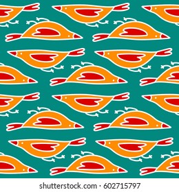 childish bird  seamless pattern design, simple bird character pattern, decorative design for textile, children stuff, wrapping paper, scrapbook, cards, kids print.