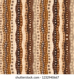 Childish brown background with dots and strips
