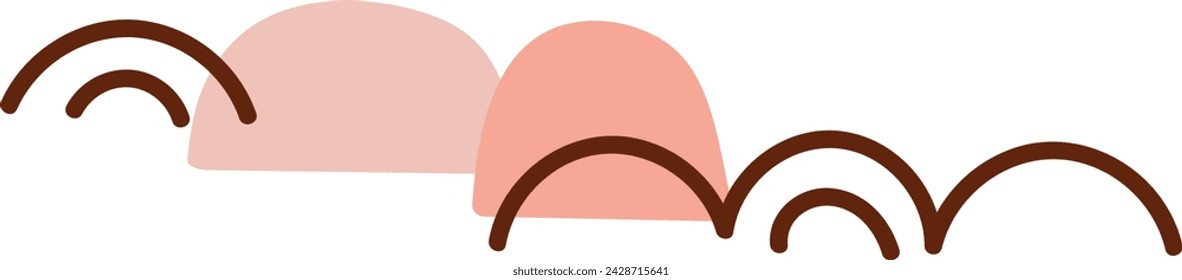 Childish Bush Plants Abstract Vector Illustration