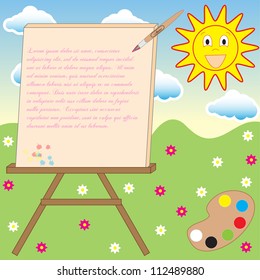 childish canvas in the summer field