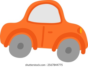 Childish Car Drawing Vector Illustration