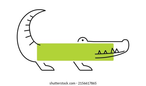 Childish cartoon crocodile Animal. Vector illustration