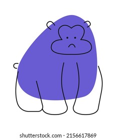 Childish cartoon gorilla Animal. Vector illustration