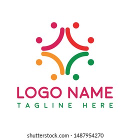 Childish colourful social logo design template