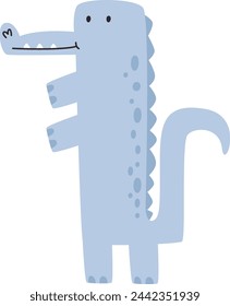 Childish Crocodile Animal Vector Illustration