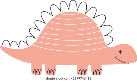 Childish Cute Dinosaur Vector Illustration