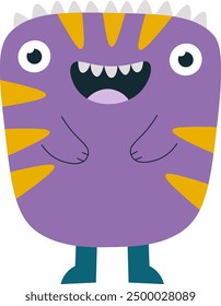 Childish Cute Monster Shouts Vector Illustration
