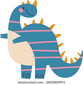 Childish Dinosaur Animal Vector Illustration