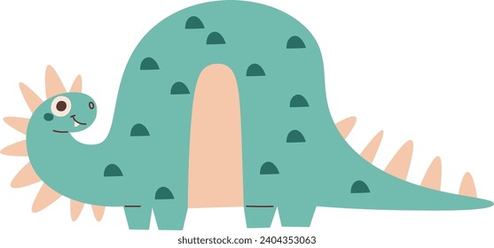 Childish Dinosaur Baby Vector Illustration