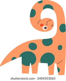 Childish Dinosaur Baby Vector Illustration