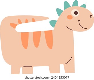 Childish Dinosaur Baby Vector Illustration