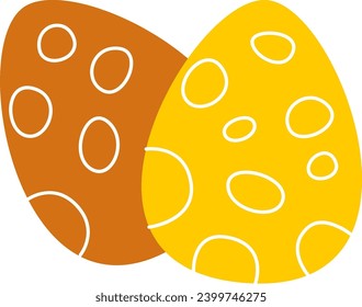 Childish Dinosaur Eggs Vector Illustration