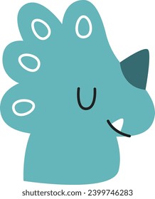 Childish Dinosaur Head Vector Illustration