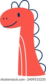 Ilustración del vector de cabeza de dinosaurio infantil
