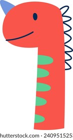Ilustración del vector de cabeza de dinosaurio infantil